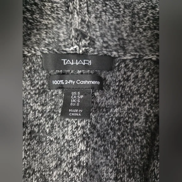 Tahari 100% Cashmere Open Front Cardigan Sweater Small - Picture 2 of 3